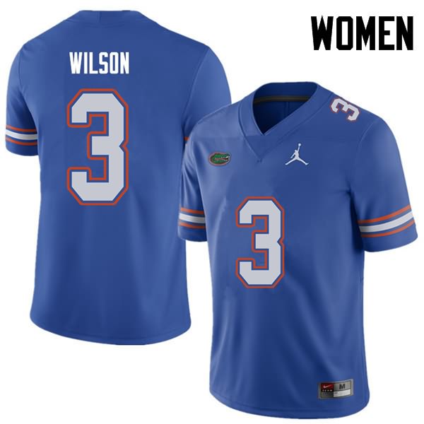 NCAA Florida Gators Marco Wilson Women's #3 Jordan Brand Royal Stitched Authentic College Football Jersey HTO4164KN